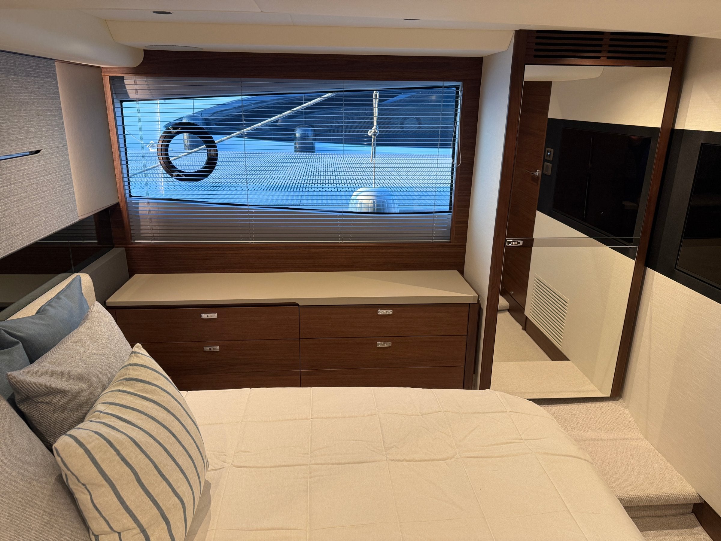 Princess V50 master stateroom with 43-inch TV